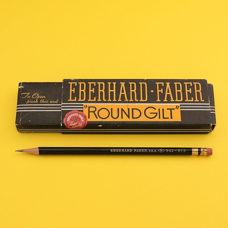 Vintage Eberhard Faber Round Gilt 342